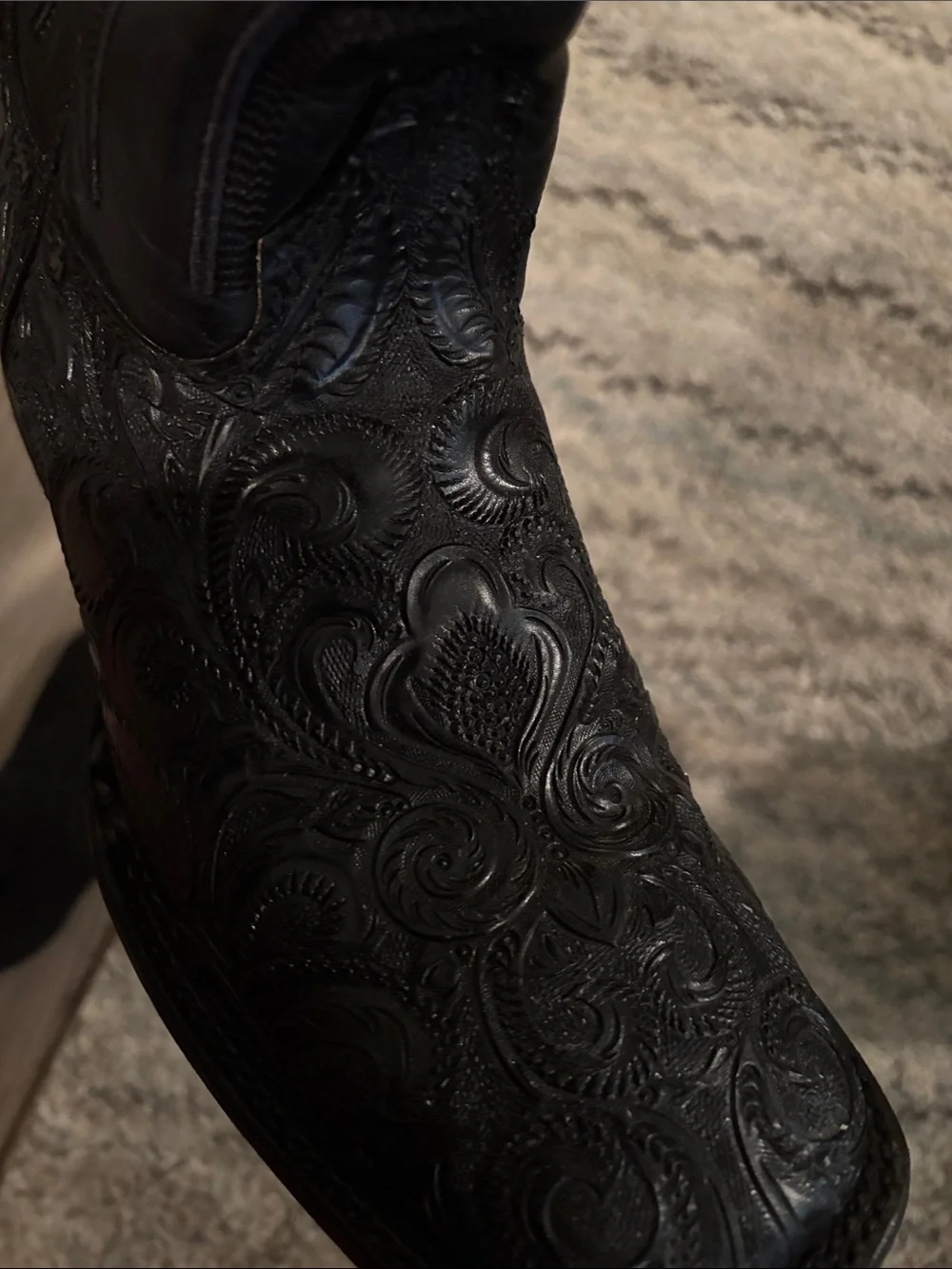 Black Men’s Tooled Leather Boots